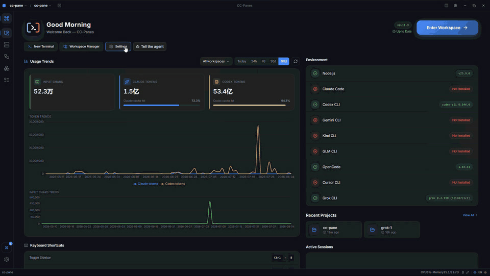 Browser-based web access to a CC-Panes workspace