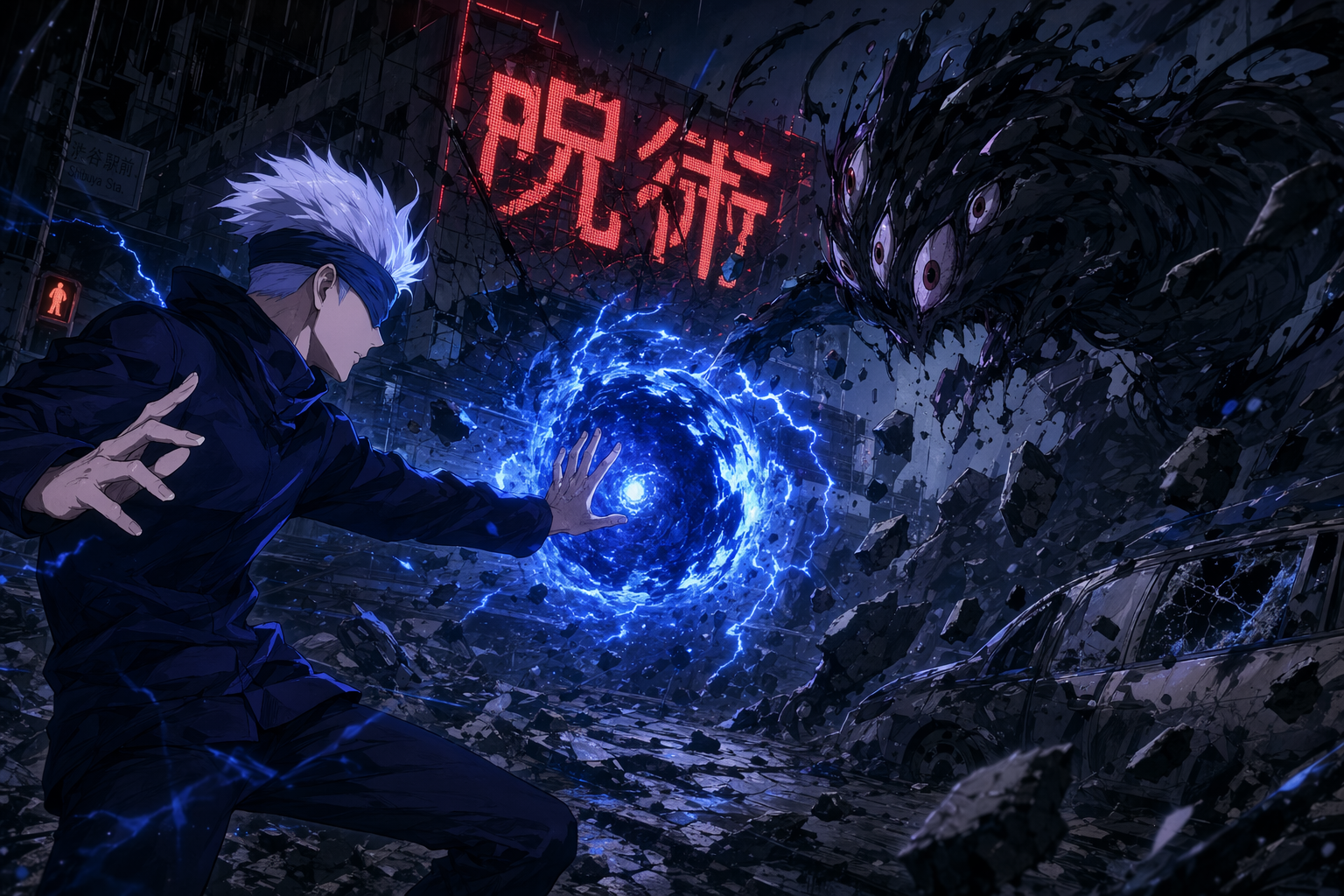 MAPPA-style anime action still (Jujutsu Kaisen aesthetic)