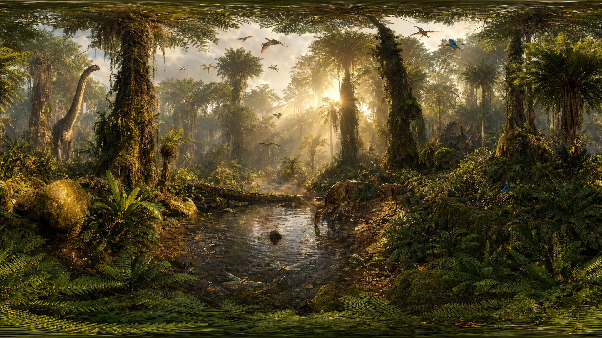 360° equirectangular jungle panorama