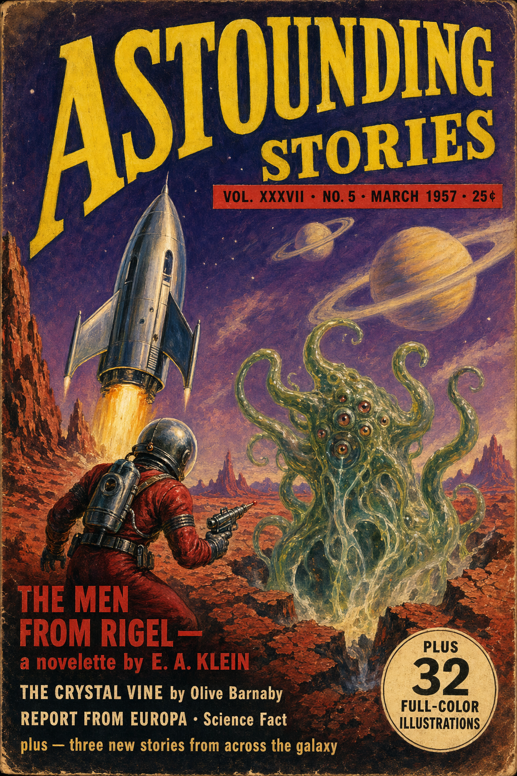 1950s Astounding Stories pulp cover