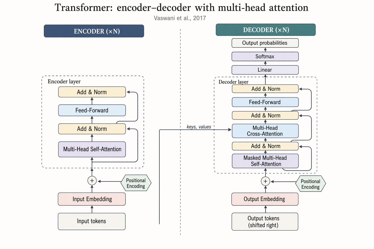 Transformer encoder-decoder architecture