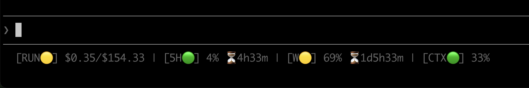 Status line in normal state