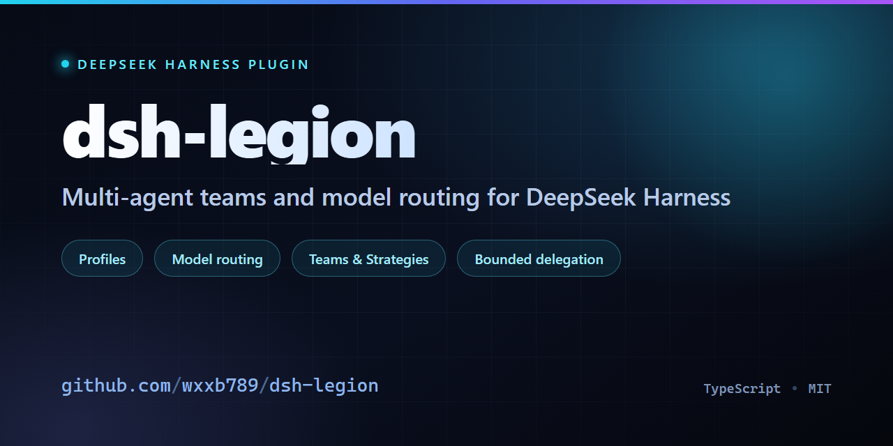 dsh-legion: multi-agent teams, model routing, and declarative orchestration for DeepSeek Harness