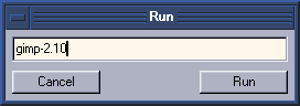 Screenshot of the run dialogue window (FLTK 1.3 version)