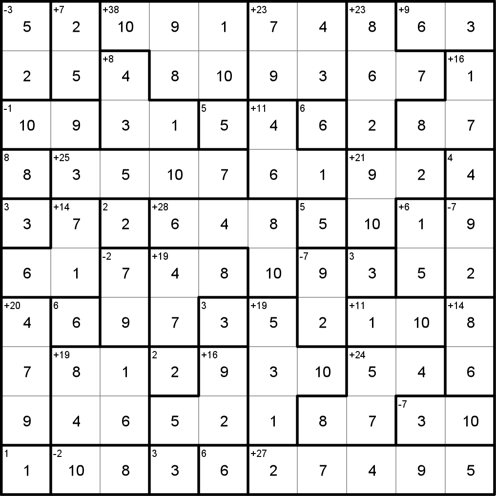 10x10 Puzzle Solution