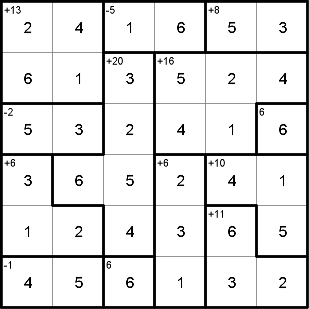 6x6 Puzzle Solution