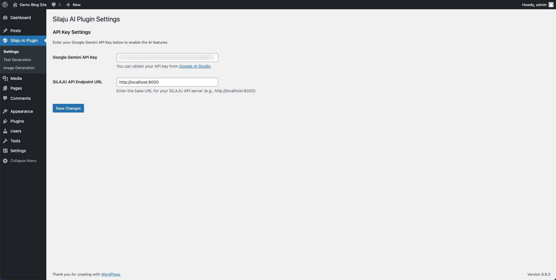 Settings Page
