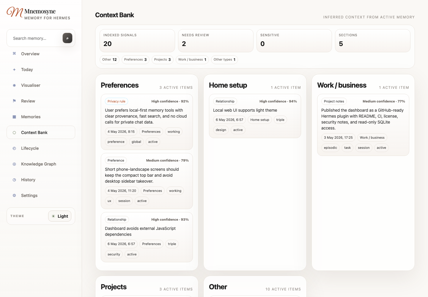 Desktop light Context Bank