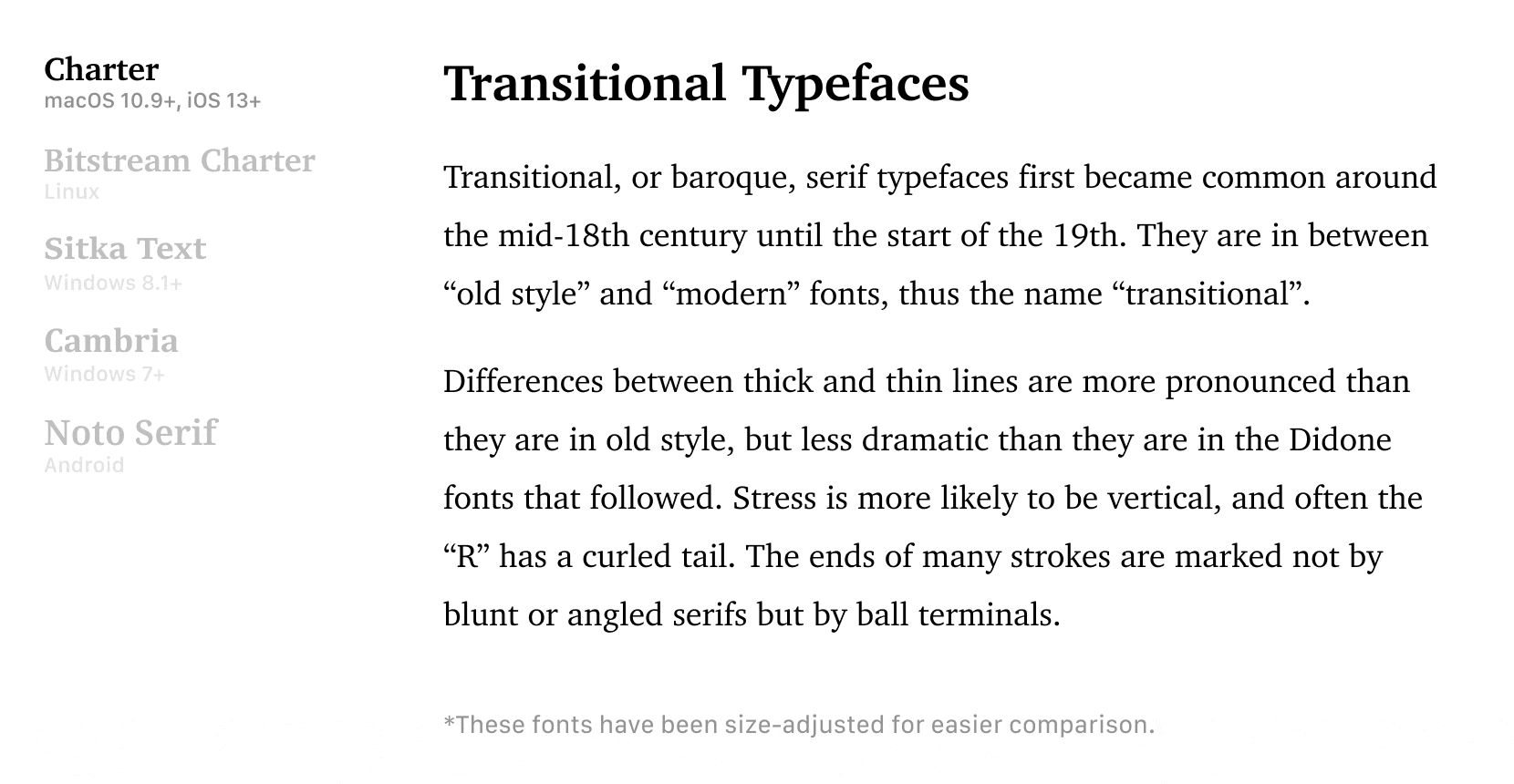 Transitional Font Rendering