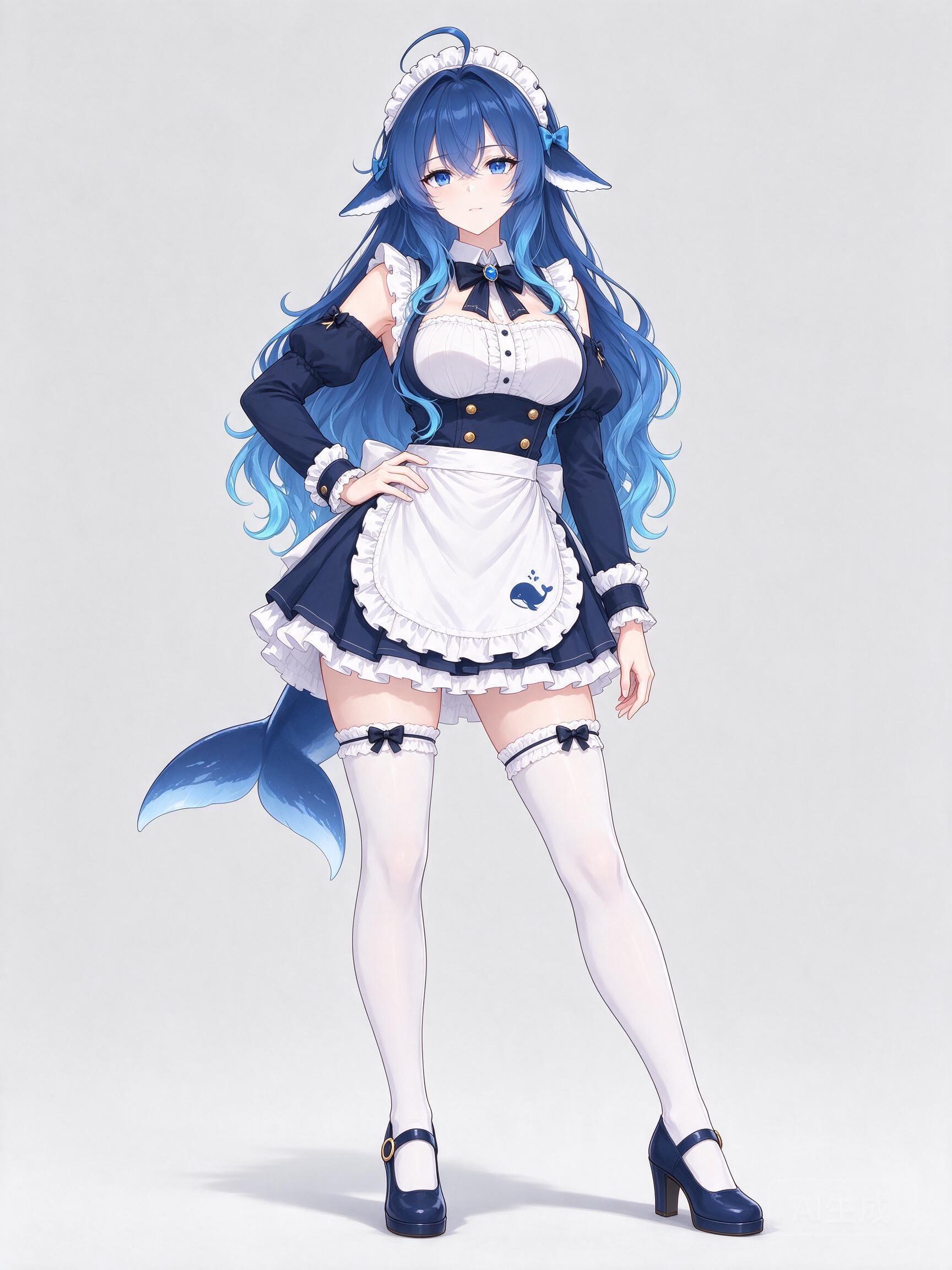 保持服装：大肥鱼按站立姿势出的图