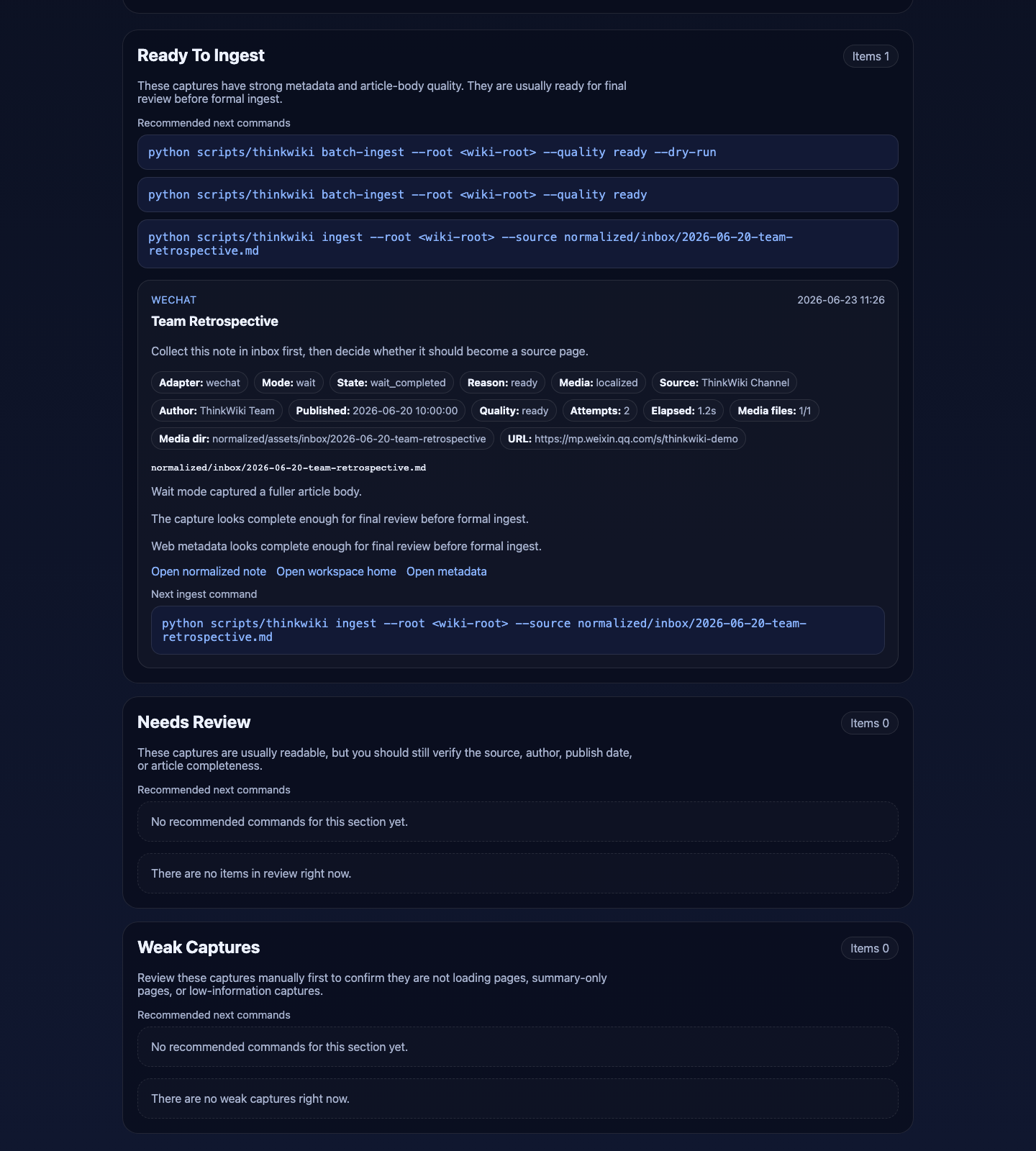 ThinkWiki inbox review preview