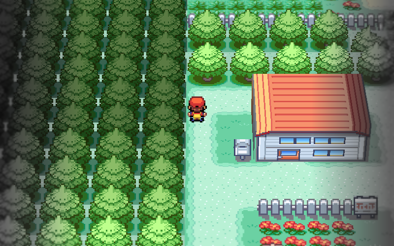 Pokémon FireRed, Pallet Town rendered in 3D with v1.2.1
