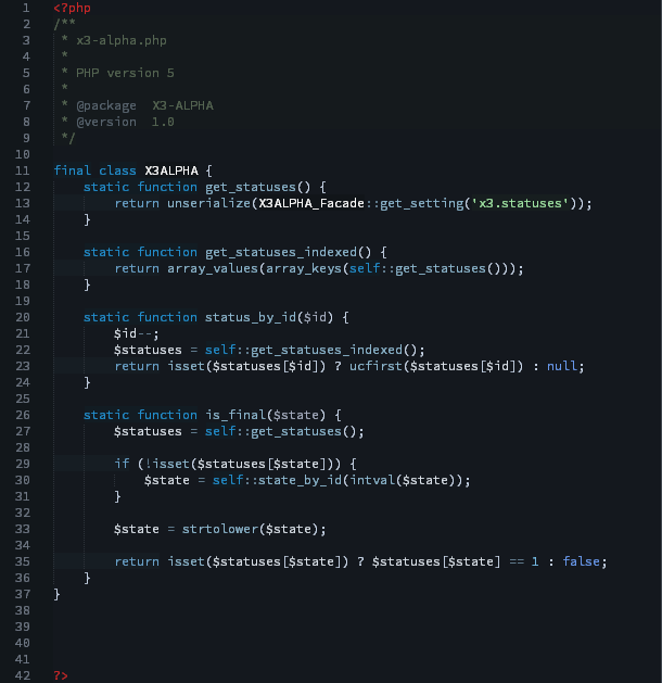 PHP Code in X3-Alpha
