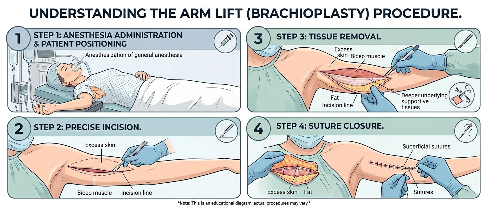 Arm Lift Surgery procedure steps Arm Lift Surgery procedure steps - Arm Lift Surgery in Huntington Beach CA