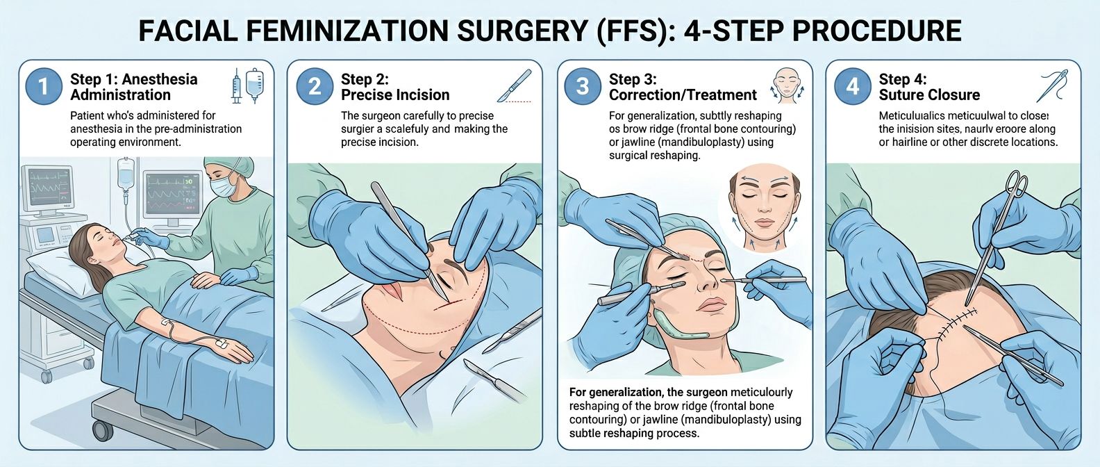 Facial Feminization Surgery procedure steps Facial Feminization Surgery procedure steps - Facial Feminization Surgery in Huntington Beach CA