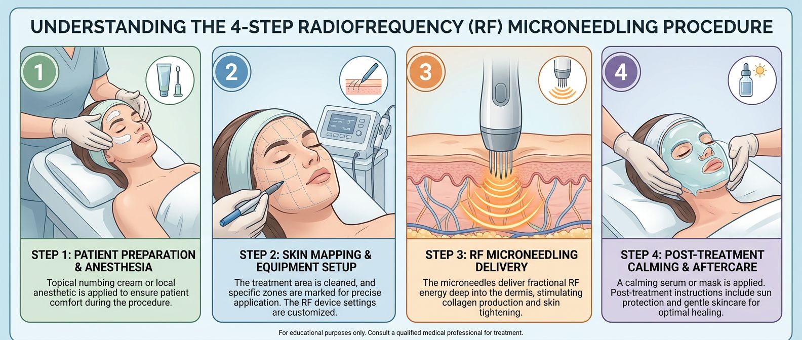 Radiofrequency Microneedling Treatment procedure steps - Radiofrequency Microneedling Treatment in Huntington Beach CA