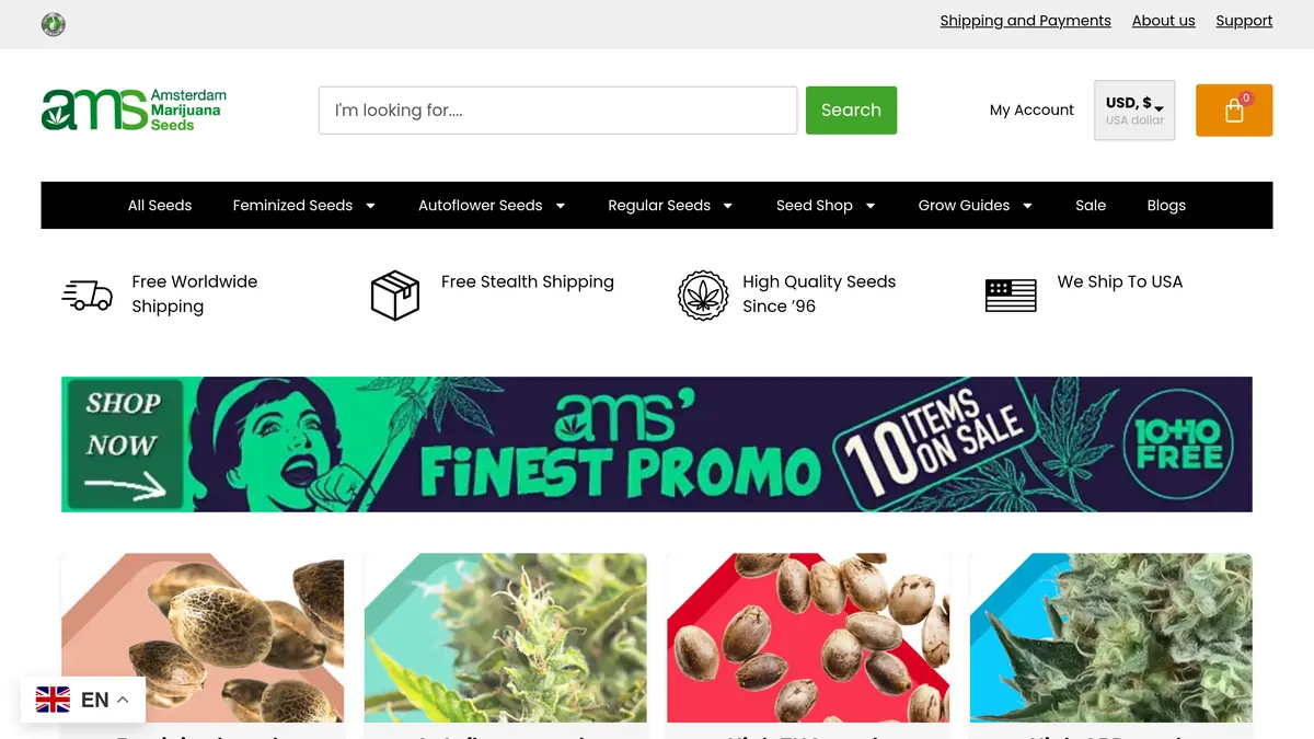 Amsterdam Marijuana Seeds website