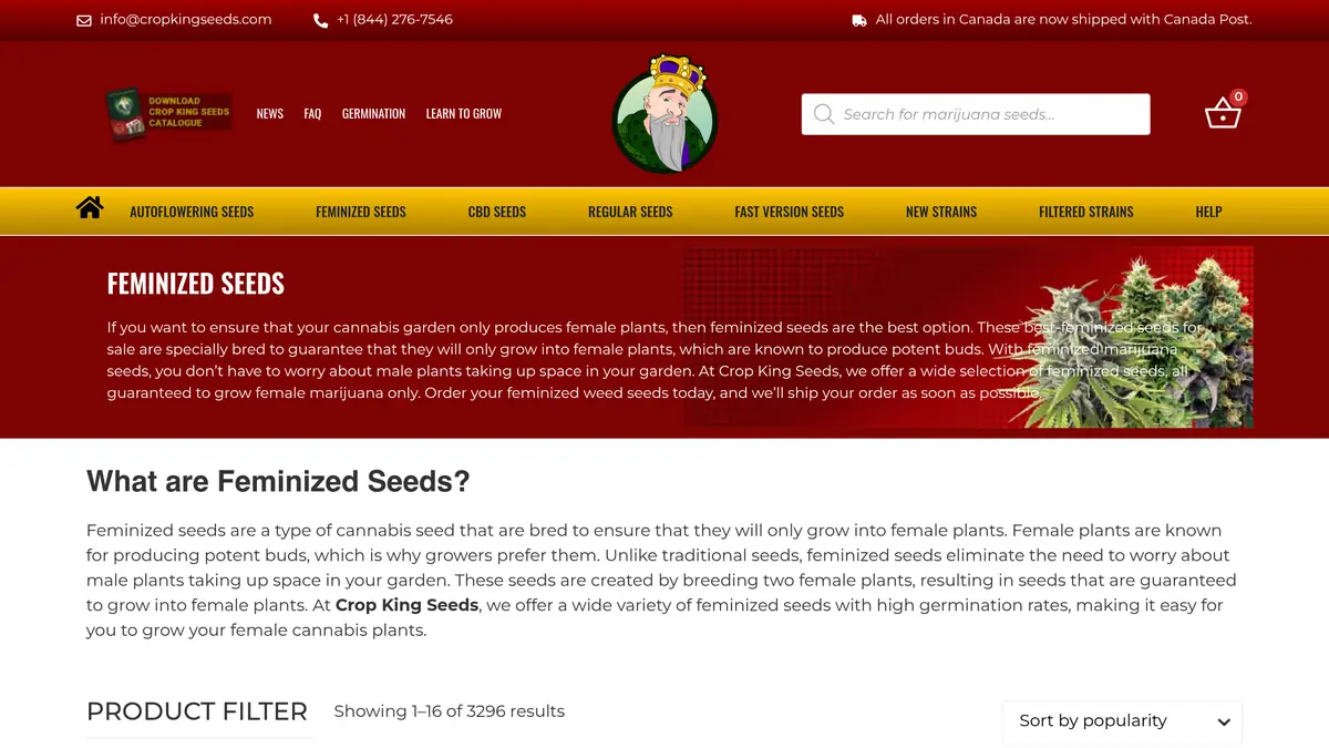 Crop King Seeds website