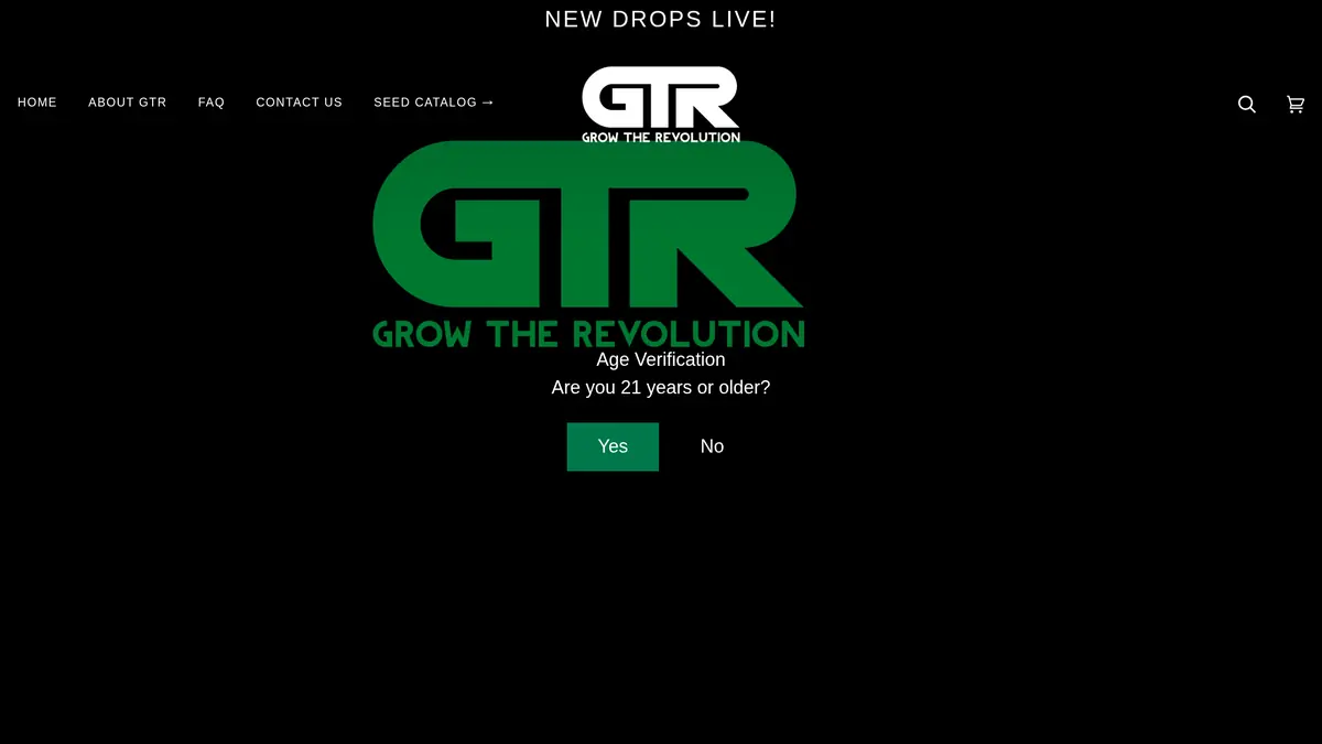 GTR Seeds (Grow The Revolution) website