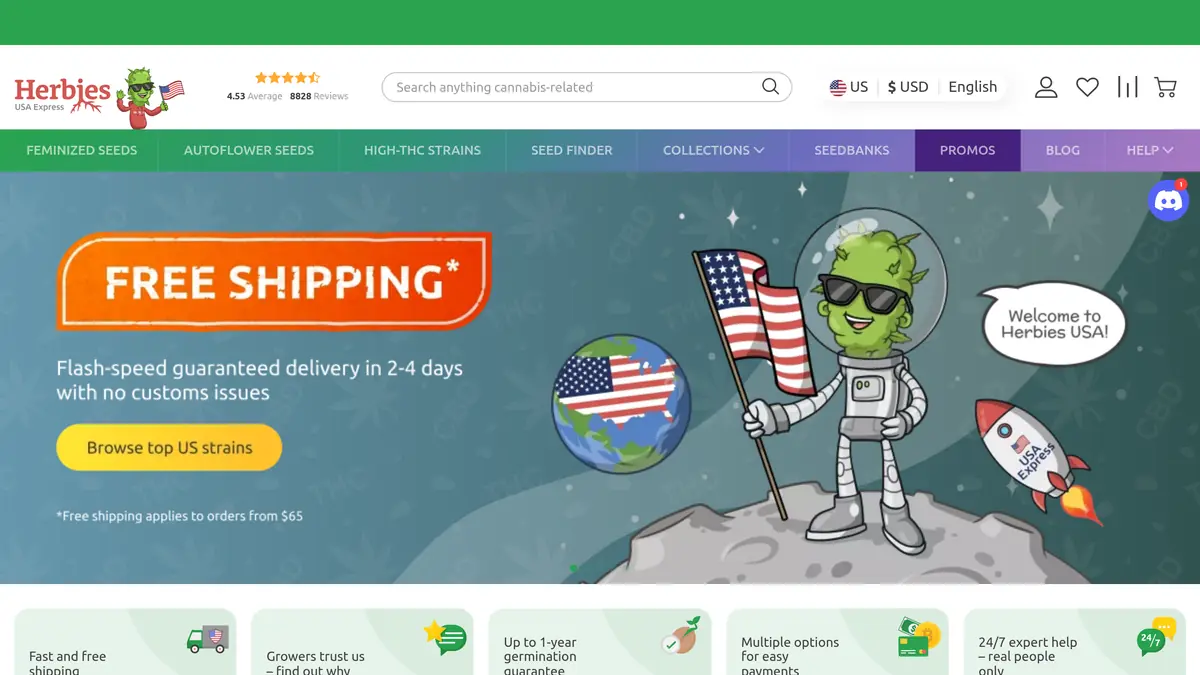 Herbies Seeds website