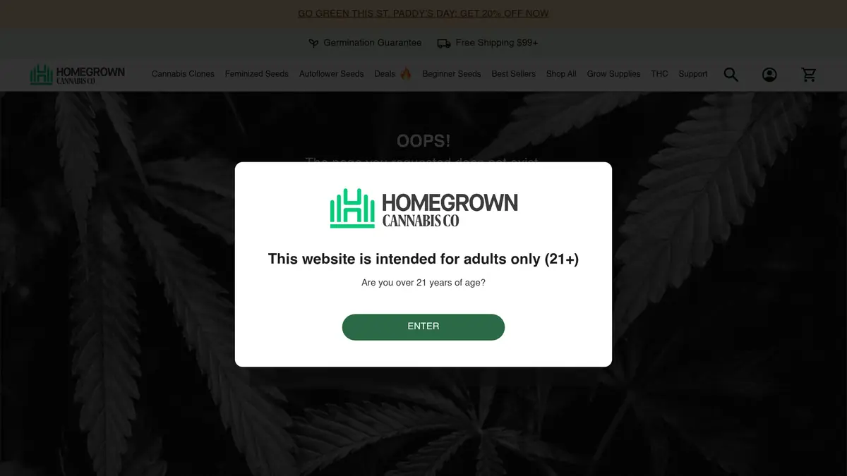 Homegrown Cannabis Co website