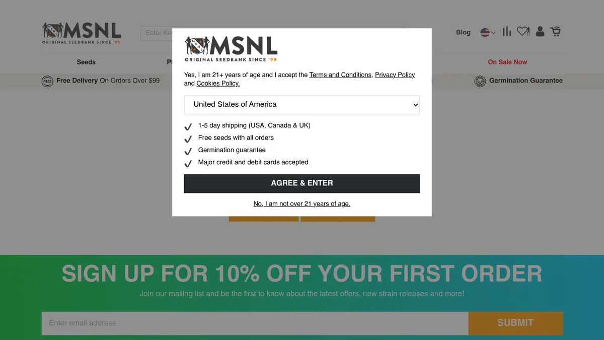 MSNL (Marijuana Seeds NL) website