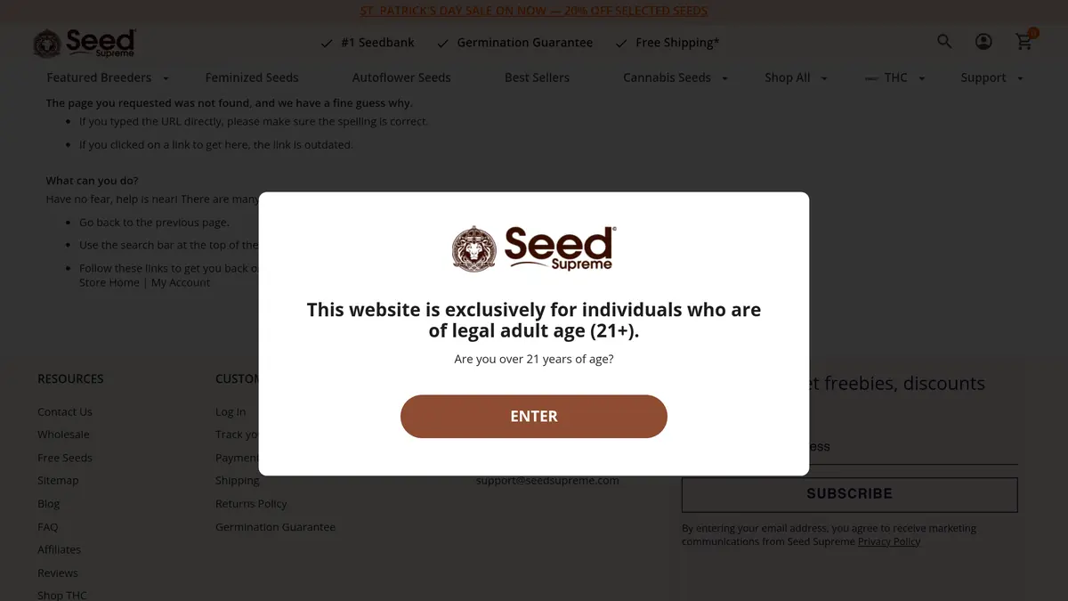 Seed Supreme website