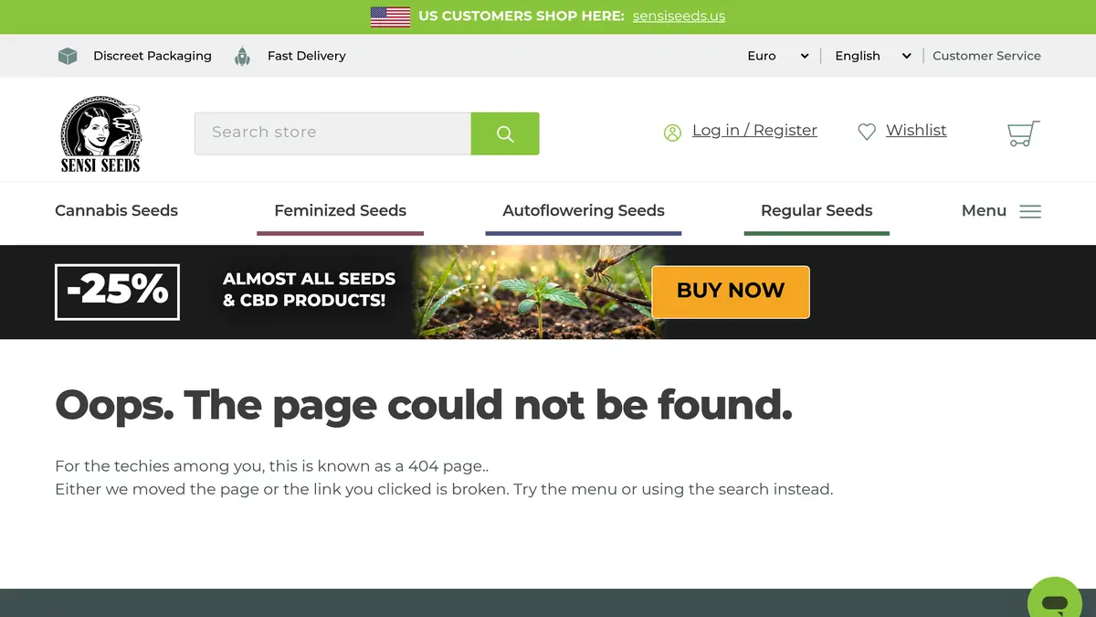 Sensi Seeds website