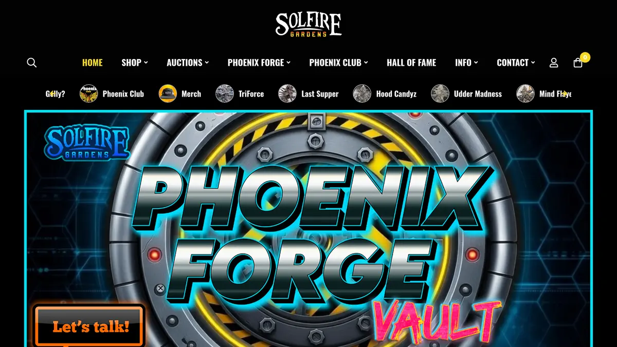 Solfire Gardens website