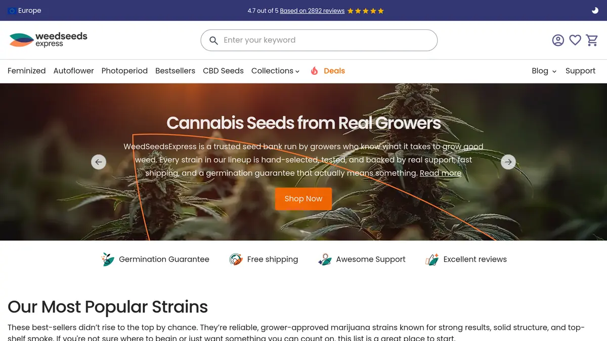 Weed Seeds Express website