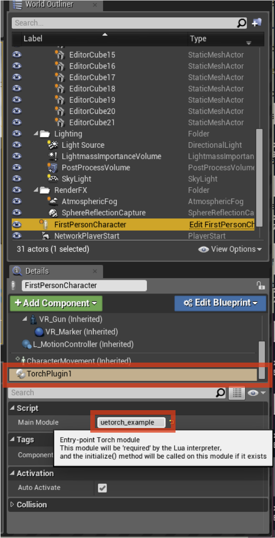 Set the 'Main Module' field to uetorch_example