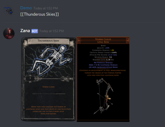 Poe how to link items in chat