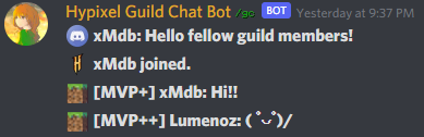 Hypixel Guild Chat Bot Discord Example