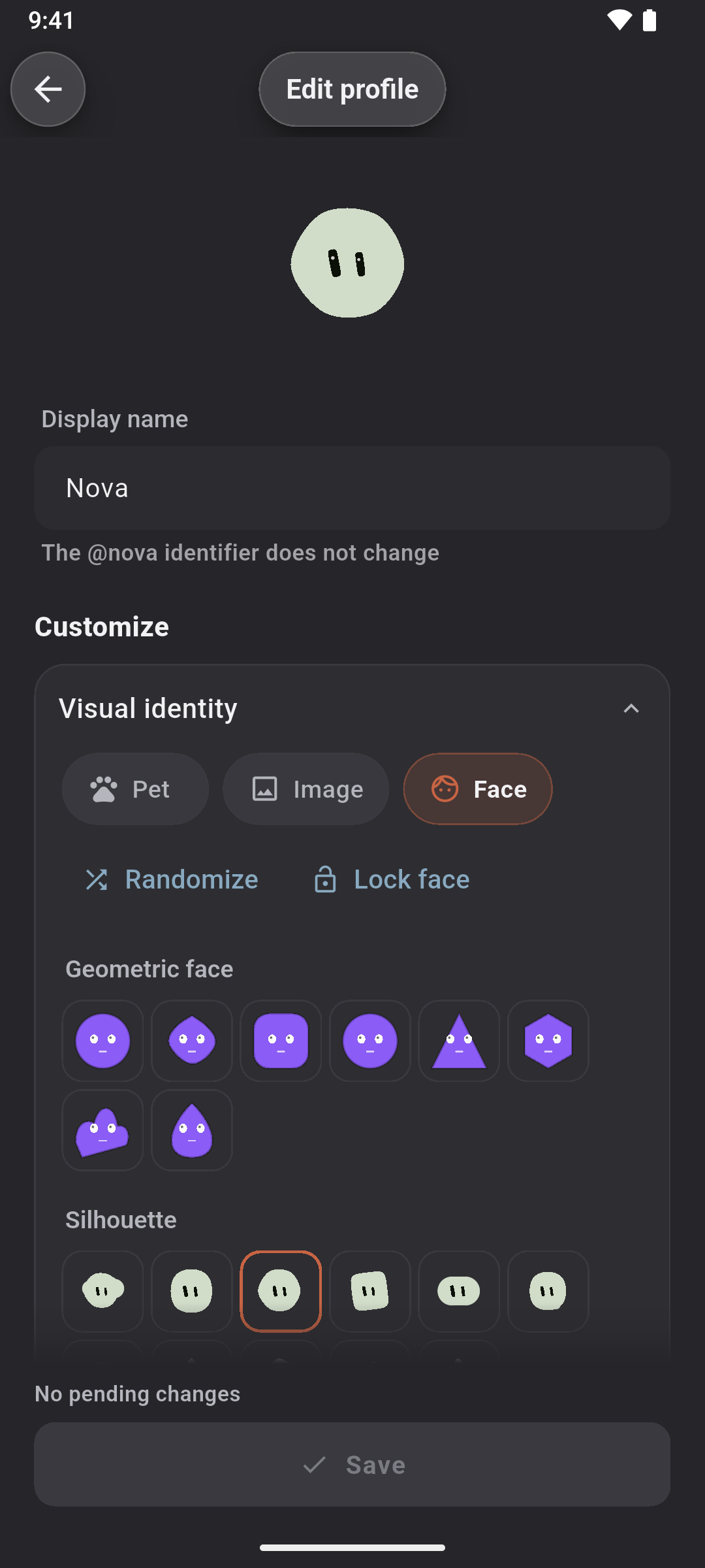 The profile editor