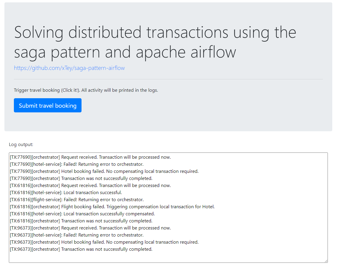 Interface and example output