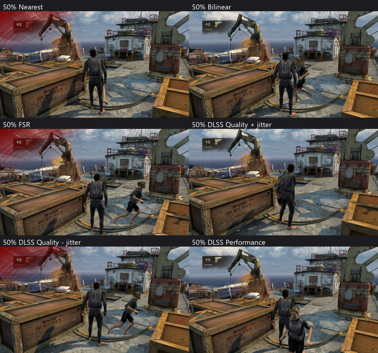 DLSS comparison at 50% render scale