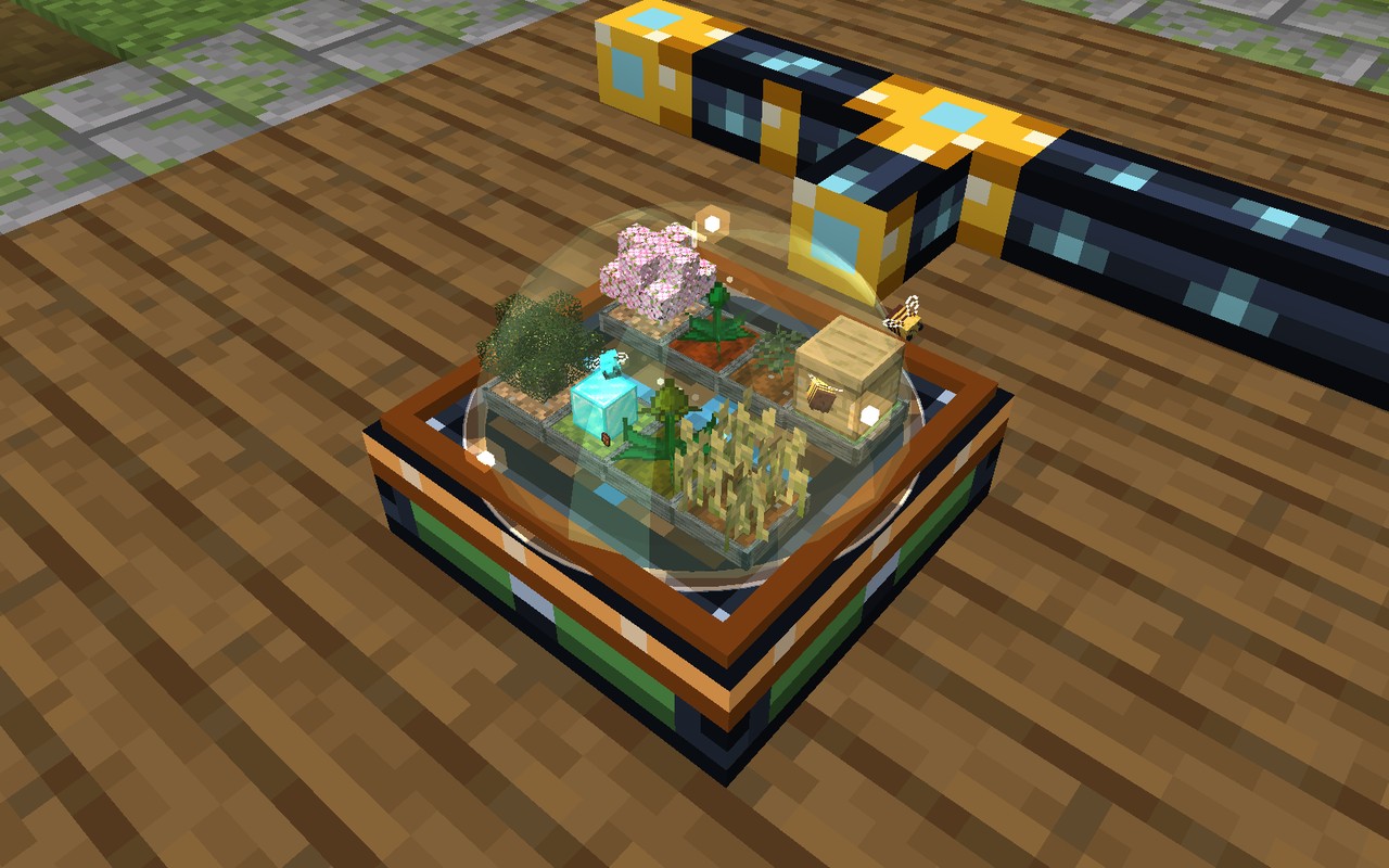 Crops, trees, flowers and bees under one dome
