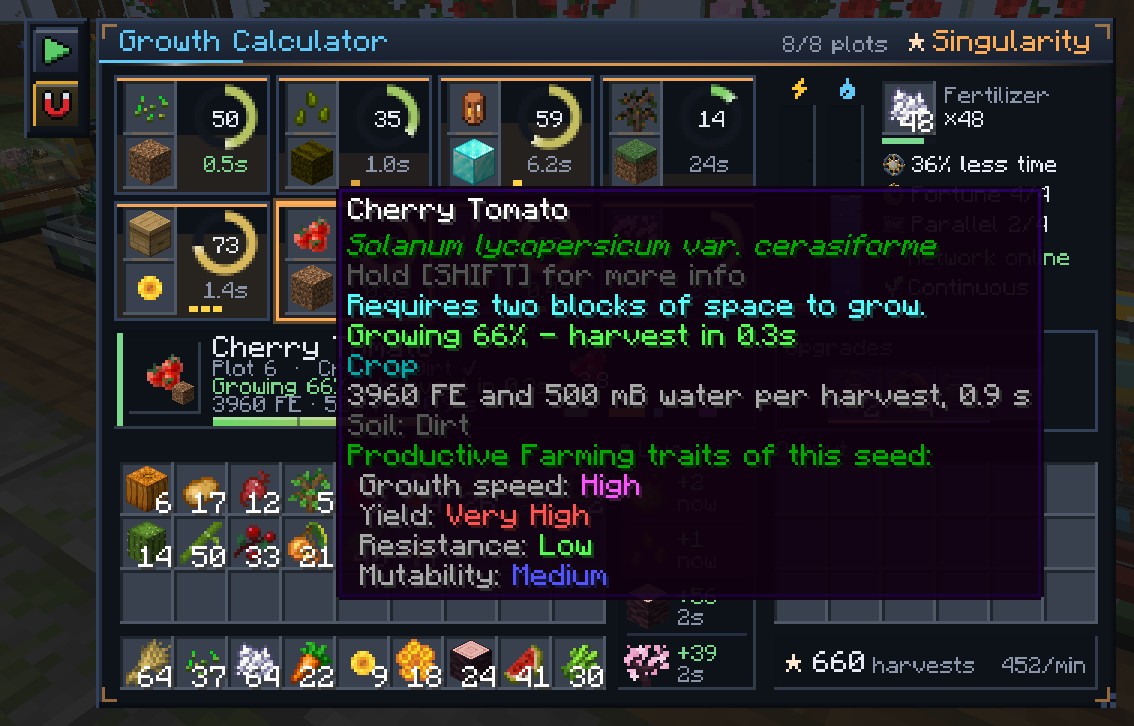 Productive Farming traits in the plot tooltip
