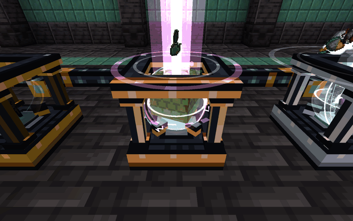 A boss simulation: the orb turns into a violet storm