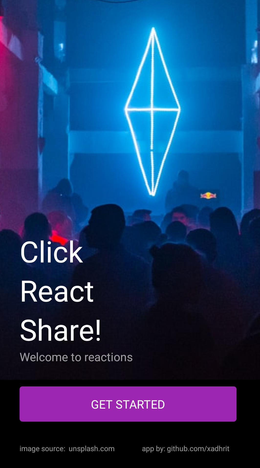 Screenshot of Reactions