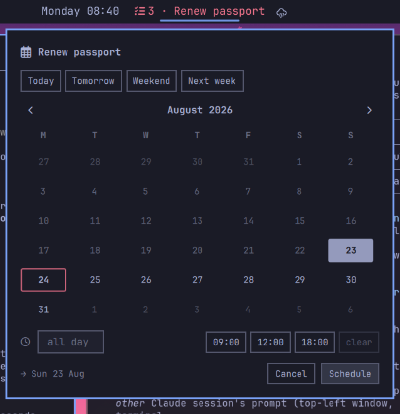 The date picker
