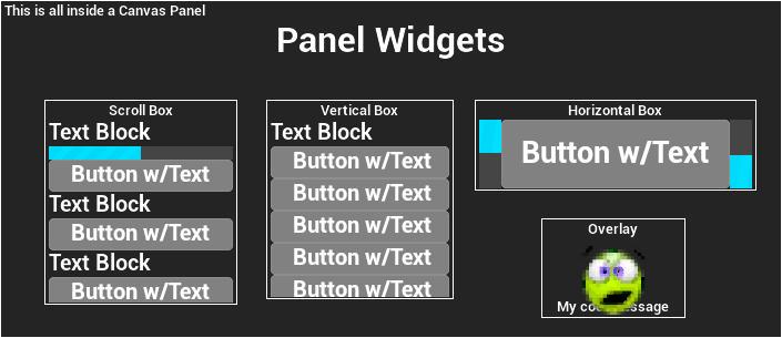 Panel Widgets Example