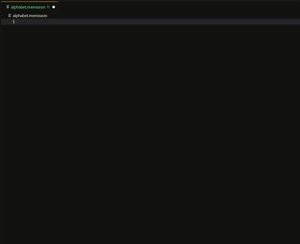 An animation showing how I programmed a small program in MemeAssembly