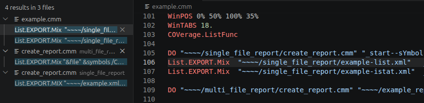 Sample screenshot for cross-references