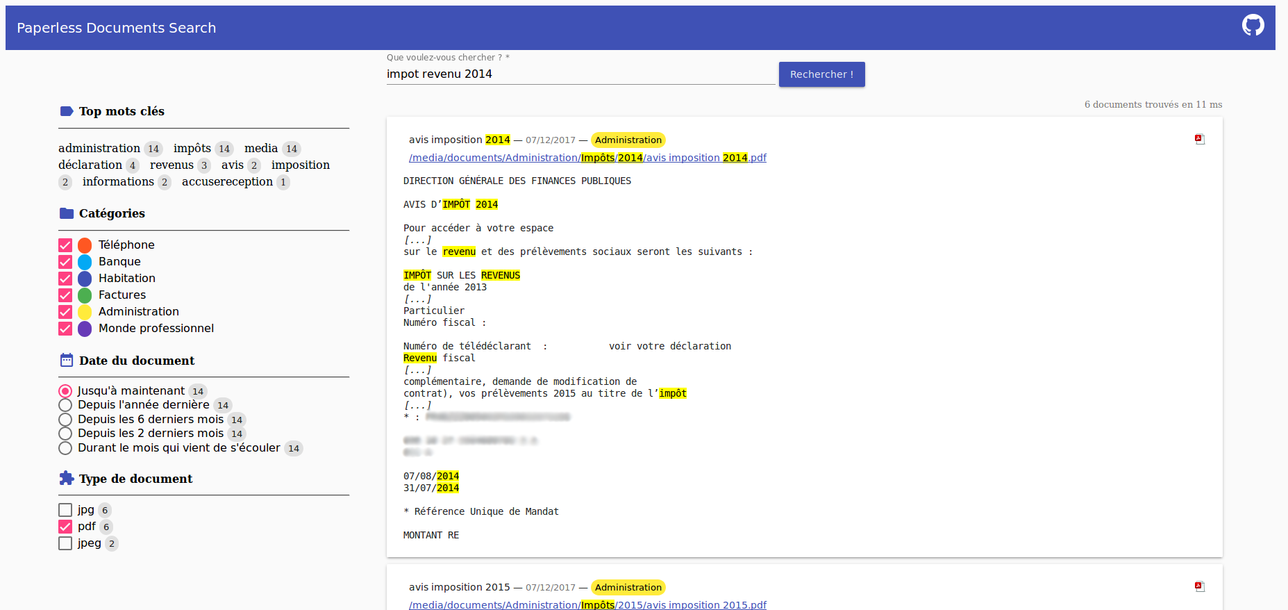 GitHub - xaviermichel/paperless-documents-search: Scan, index your ...