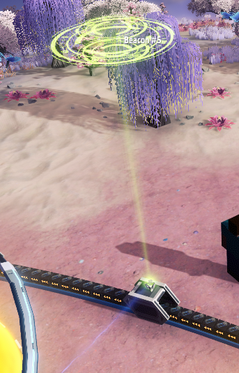 Signal Nexus projecting a green holographic beacon