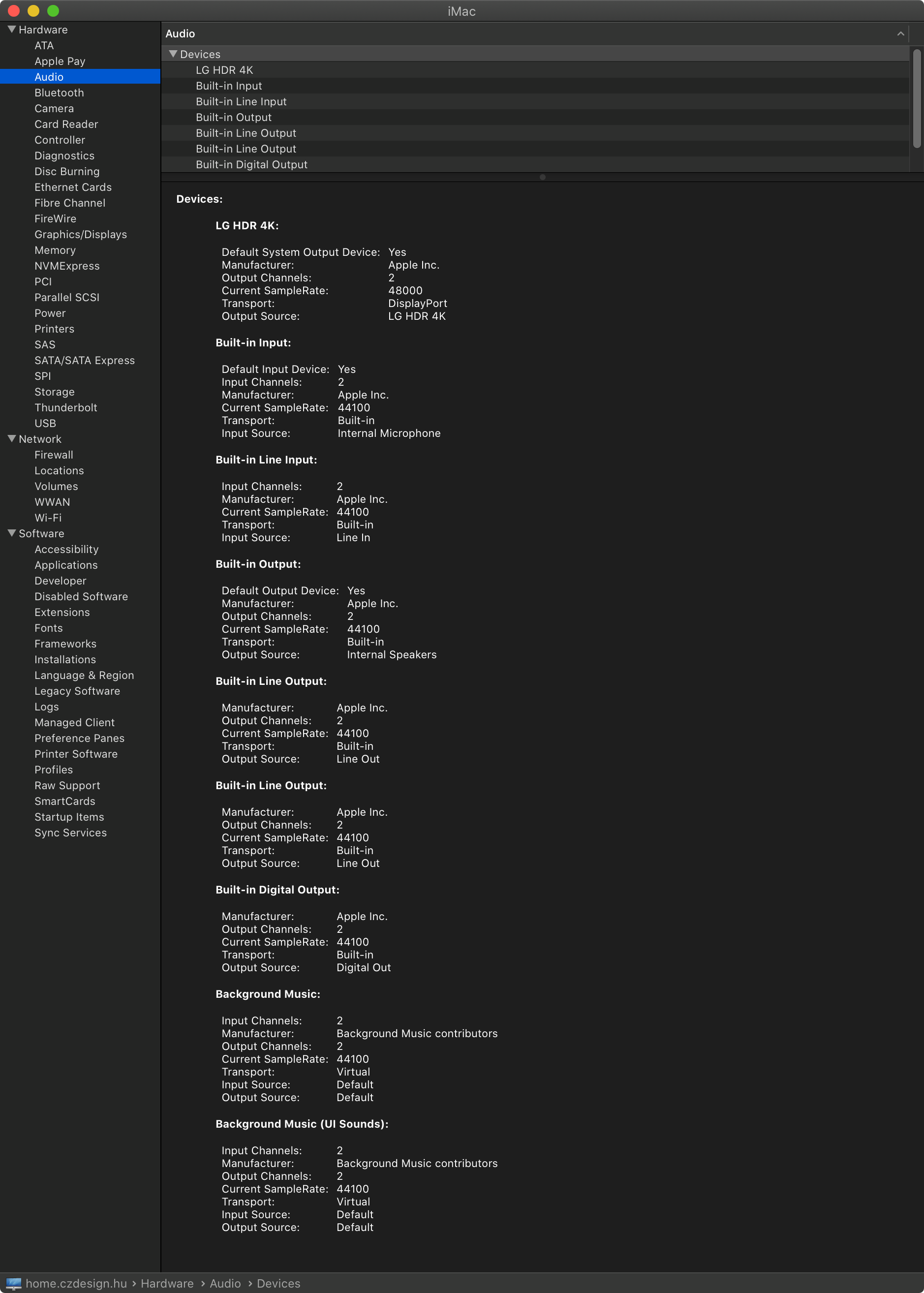 System Info Audio