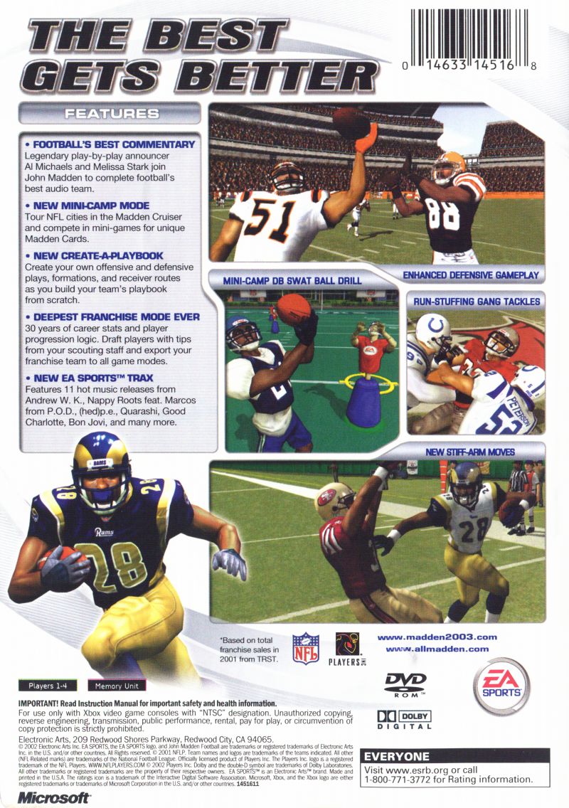 Madden 2003 [AGB-ANJE-USA] Instruction Booklet : EA Sports : Free