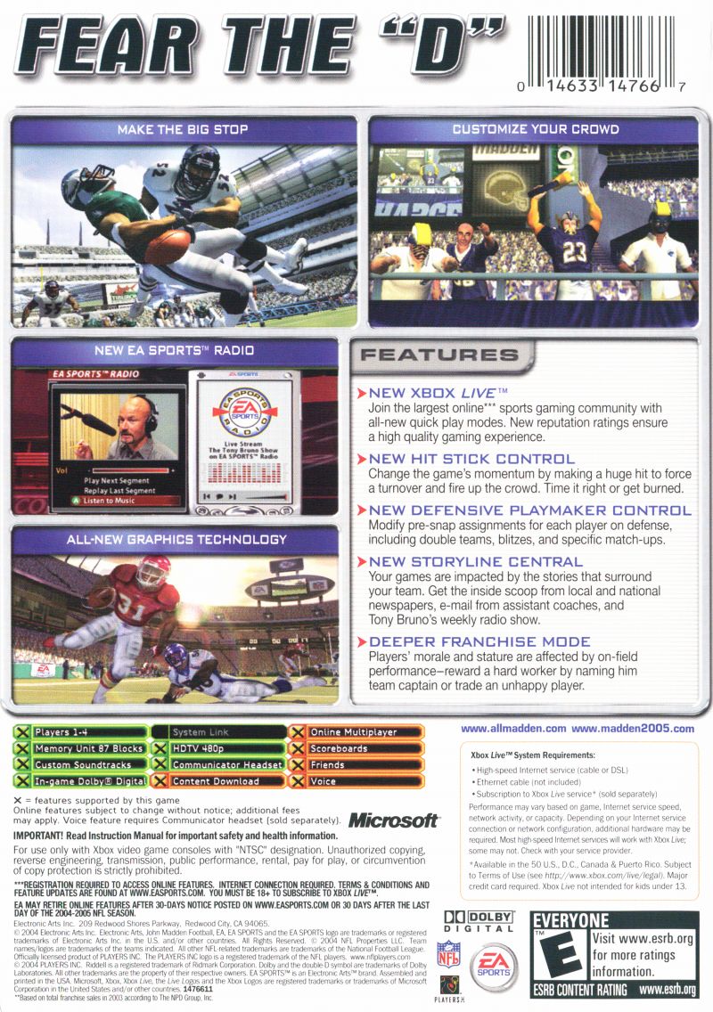 Madden NFL 2005 (Xbox) - The Cover Project