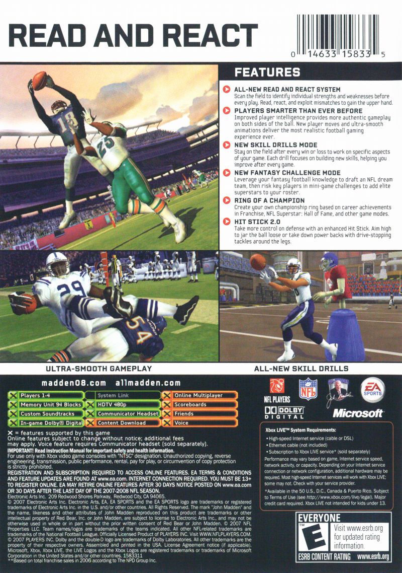 Madden NFL 08 - xbox360 - Walkthrough and Guide - Page 1 - GameSpy